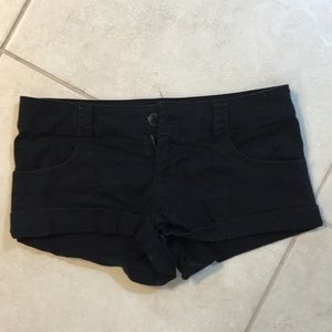 Black cotton shorts